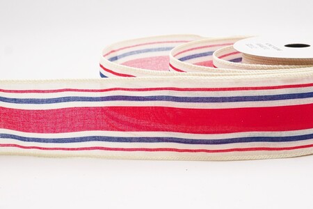 Red  Classic Multi-Color Vertical Stripe Ribbon_KW0446GC-7-2